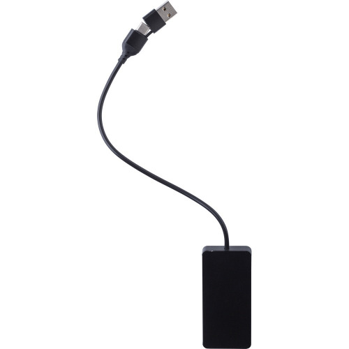 Hub USB i USB typu C czarny V1689-03 