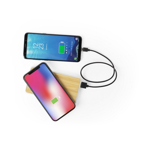 Bezprzewodowy power bank 8000 mAh, ładowarka bezprzewodowa 5W neutralny V0314-00 (1)