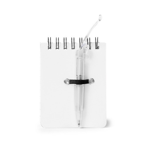 Notatnik ok. A7 z długopisem biały V2575-02 (2)