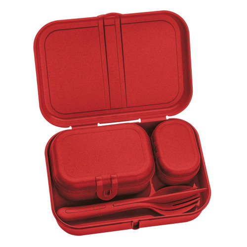 Zestaw Lunchboxów + sztućce Pascal org. Red Koziol Czerwony KZL3168676 (1)