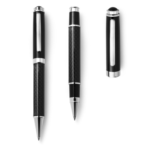 Zestaw piśmienniczy, długopis i pióro kulkowe czarny V1066-03 (1)