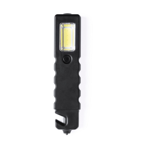 Latarka bezpieczeństwa 4 COB i 1 LED, przecinak do pasów, młotek bezpieczeństwa Czarny V9727-03 (1)