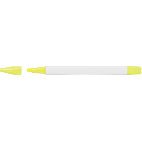 Zestaw piśmienniczy, ołówek, zakreślacz i długopisy z wkładem w kolorze nakrętki biały V1314-02 (7)