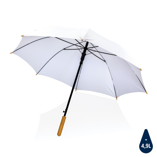 Bambusowy parasol automatyczny 23" Impact AWARE™ rPET Biały P850.653 