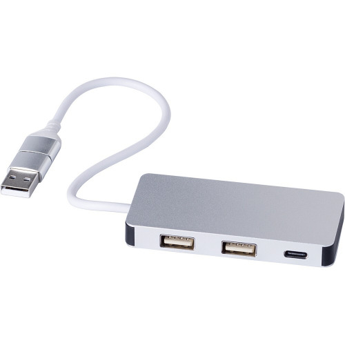 Hub USB i USB typu C srebrny V1689-32 