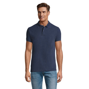 PERFECT Męskie POLO 180g Melanż Denim