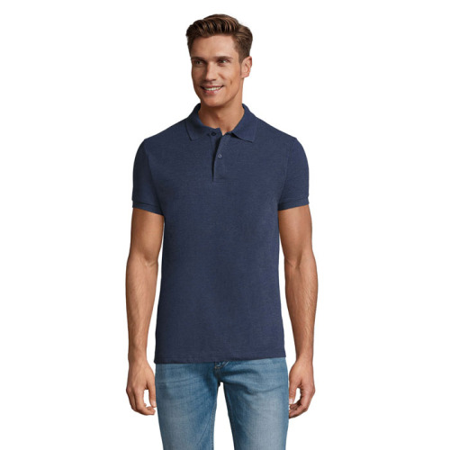 PERFECT Męskie POLO 180g Melanż Denim S11346-HD-3XL 