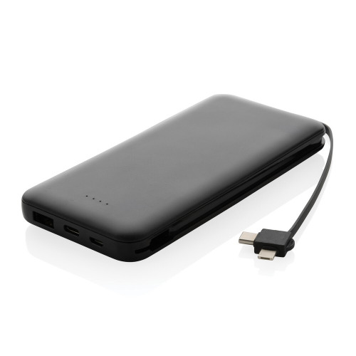 Power bank 10000 mAh Lockhart, zintegrowane kable Black P322.431 (1)