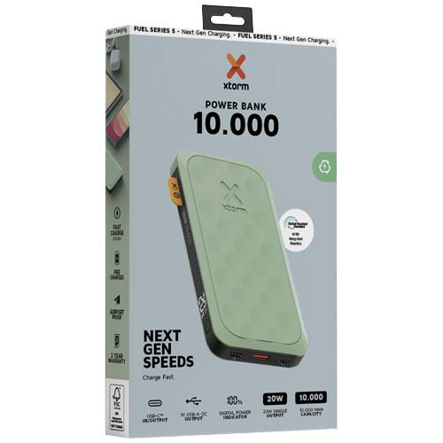 Seria Xtorm FS510 Fuel powerbank o pojemności 10 000 mAh i mocy 20 W Zielony szałwiowy 12439862 (1)