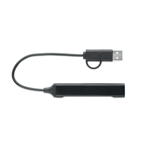 Hub USB z 4 portami 19 cm Czarny MO2294-03 (1)