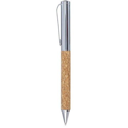 Korkowy zestaw piśmienniczy, długopis i pióro kulkowe jasnobrązowy V1964-18 (19)