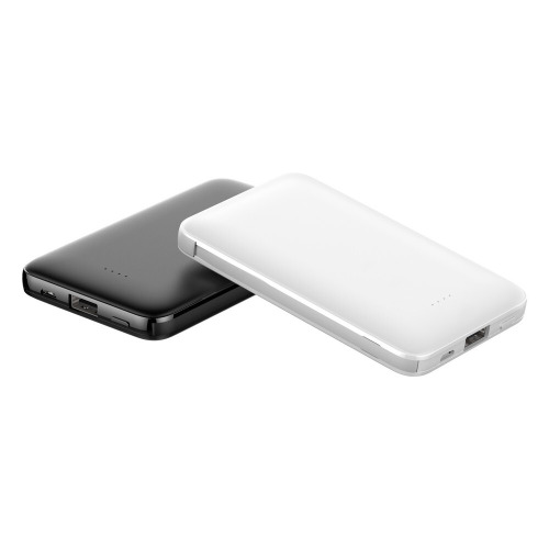 Power bank 5000 mAh ze zintegrowanymi kablami, adapter w komplecie | Presley Biały V0905-02 (9)