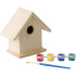 Domek dla ptaków do malowania, farbki i pędzelek drewno V7347-17  thumbnail