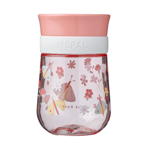 Kubek dziecięcy treningowy do nauki picia MIO Flowers & Butterflies 300ml 108016065243 Wielokolorowy MPL108016065243 