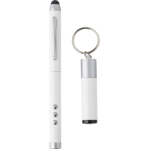 Wskaźnik laserowy, długopis, touch pen, odbiornik biały V3582-02 (1)