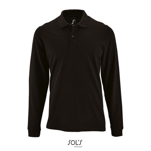 PERFECT MEN LSL POLO 180g Czarny / Czarny opal S02087-BK-XL 