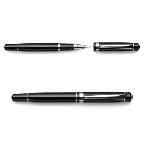 Zestaw piśmienniczy, długopis i pióro kulkowe czarny V1426-03 (17)