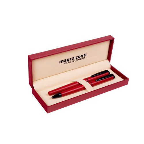 Zestaw piśmienny Mauro Conti, długopis i pióro kulkowe | Sarah czerwony V4831-05 (7)