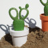 Nożyczki w pojemniku Cactus Wielokolorowy QL10282-WH-GN (2) thumbnail