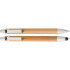 Bambusowy zestaw piśmienniczy, długopis touch pen i ołówek mechaniczny brązowy V1803-16 (1) thumbnail