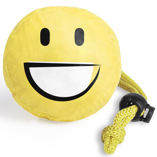 Składana torba na zakupy "uśmiechnięta buzia" (smile) żółty V8970-08A (3)