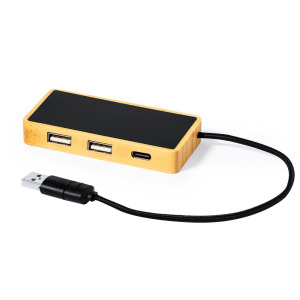 Bambusowy hub USB i USB typu C neutralny