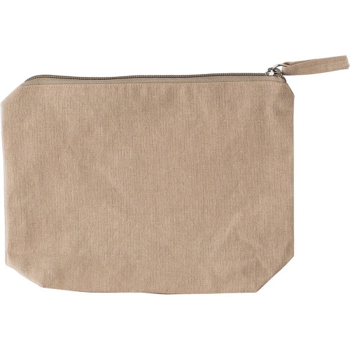 Kosmetyczka z bawełny z recyklingu khaki V2196-25 (1)