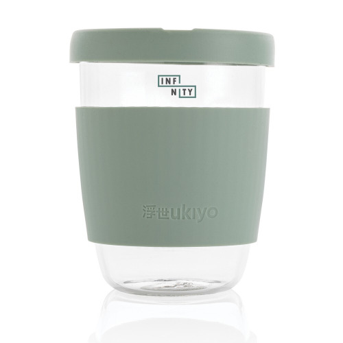 Szklany kubek podróżny Ukiyo 360 ml Zielony P432.707 (4)