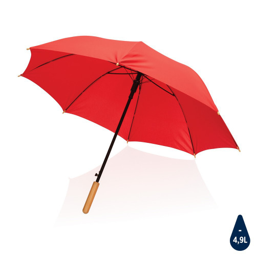 Bambusowy parasol automatyczny 23" Impact AWARE™ rPET Czerwony P850.654 