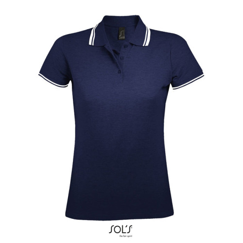 PASADENA damskie polo 200g Francuski granatowy / biały S00578-FW-L 