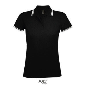 PASADENA damskie polo 200g Negro/Blanco