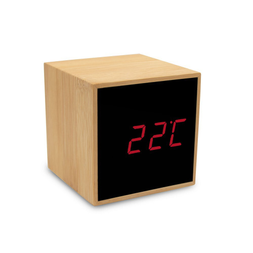 Bambusowy zegar na biurko z alarmem | Katherine drewno V0193-17 (1)