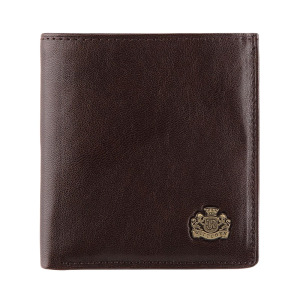 Damski portfel WITTCHEN skórzany z herbem na zatrzask Brązowy