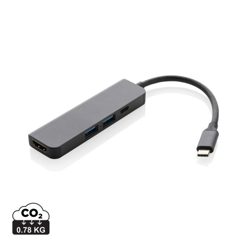 Hub USB 3.0 i USB typu C Terra, wejście HDMI 4K, RABS Szary P308.652 (10)