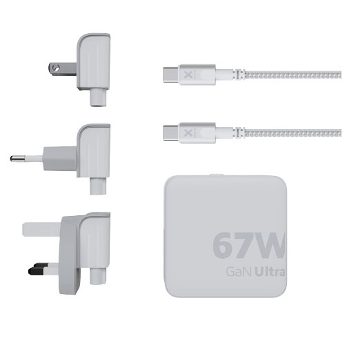 Xtorm XVC2067 GaNUltra ładowarka podróżna o mocy 67 W z kablem USB-C PD 100 W Biały 12439601 (6)