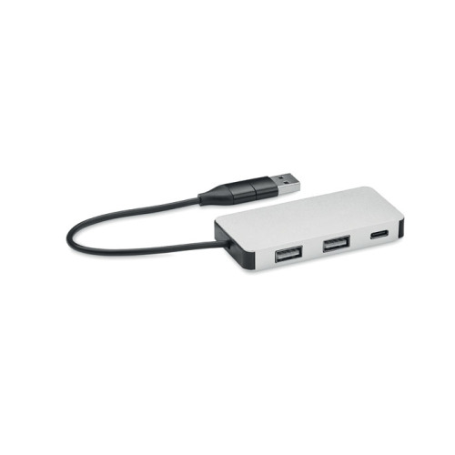 3-portowy hub USB kabel 20cm Srebrny MO2142-14 