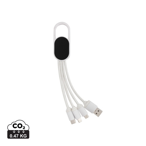 Kabel do ładowania 4 w 1 z karabińczykiem Biały P302.073 (7)