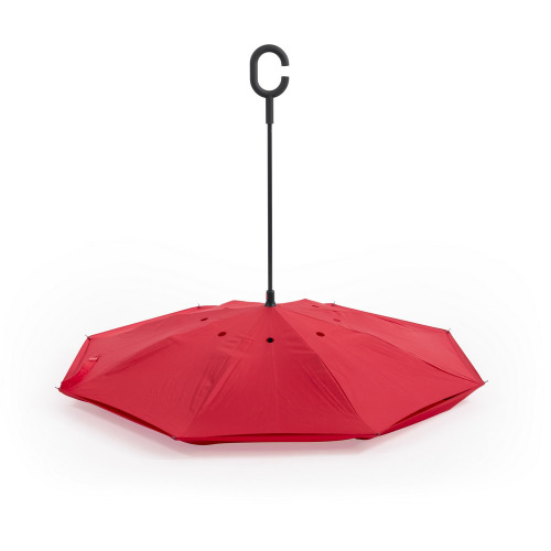 Odwracalny parasol manualny, rączka C Czerwony V8987-05 (2)