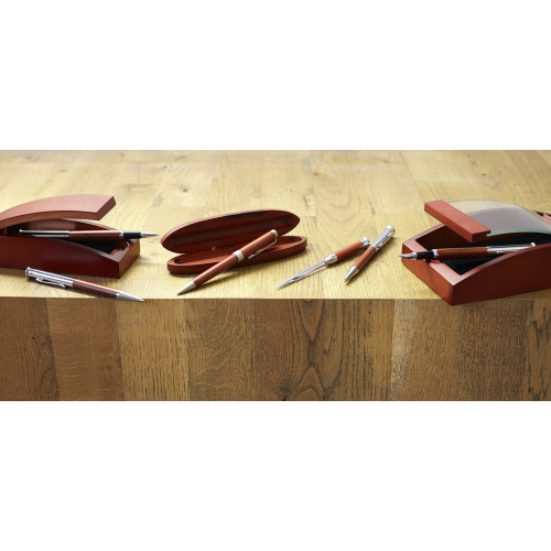 Zestaw piśmienniczy, długopis, pióro wieczne i nóż do otwierania listów drewno V1265-17 (6)
