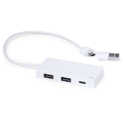 Hub USB i USB-C z ekstraktu z kamienia Biały V2004-02 (2)