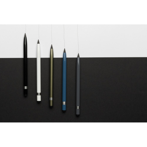 Aluminiowy "wieczny" ołówek z gumką czarny P611.121 (5)