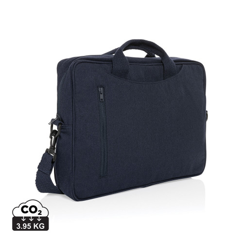 Torba na laptopa 15,4" AWARE™ Laluka, bawełna z recyklingu granatowy P732.115 (6)