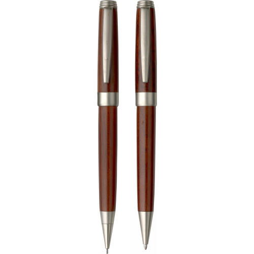 Zestaw piśmienniczy, długopis i ołówek mechaniczny drewno V1115-17 (5)