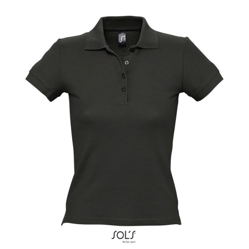 PEOPLE Damskie POLO 210g Czarny / Czarny opal S11310-BK-XL 