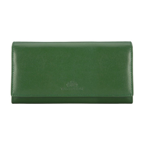 Damski portfel WITTCHEN skórzany o prostym kroju Zielony WITT14-1-052 