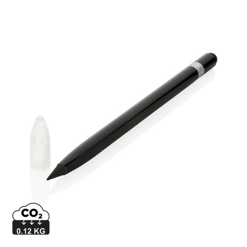 Aluminiowy "wieczny" ołówek z gumką czarny P611.121 (7)