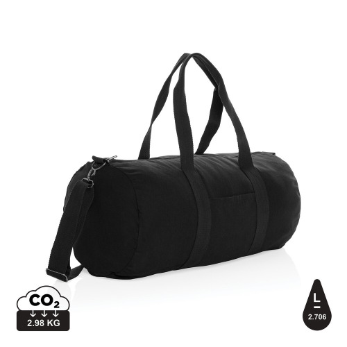 Torba sportowa, podróżna Impact AWARE™, bawełna z recyklingu Czarny P707.191 (6)