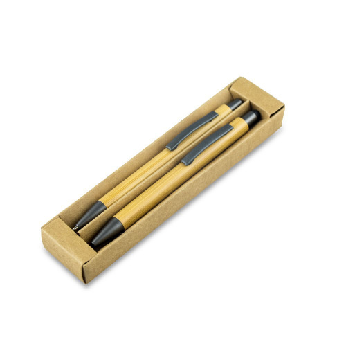 Bambusowy zestaw piśmienniczy, długopis touch pen i ołówek mechaniczny | Wallace drewno V9342-17 (1)