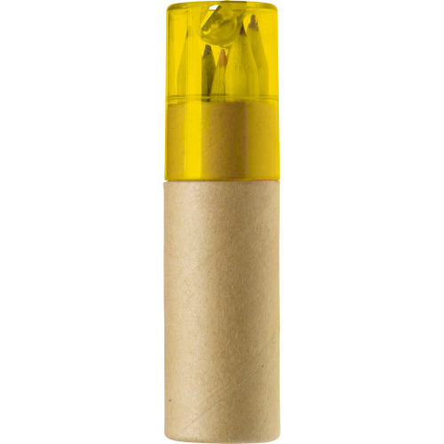 Zestaw kredek, temperówka żółty V6111-08 (1)