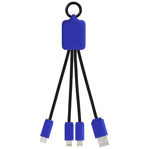 Kabel z podświetlonym logo 3w1 z brelokiem - SCX.design C15 Reflex blue 2PX00192 (1)